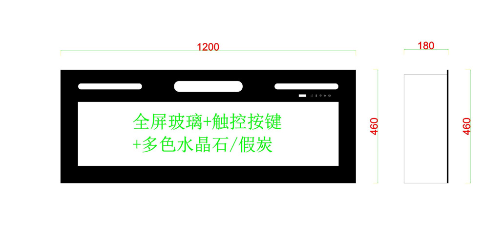 大贵定制全屏玻璃电子壁炉取暖器电壁炉芯仿真壁炉装饰液晶屏火焰详情5