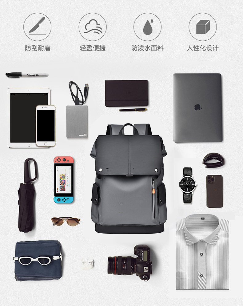Transfronteriza nueva mochila de negocios mochila de hombre bolsa de computadora de viaje de gran capacidad bolsa de energía de moda cuero PU pic 3