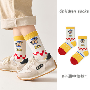 新款儿童A类卡通棉袜宝宝冬季中筒袜男童女童透气无骨袜春秋童袜详情3