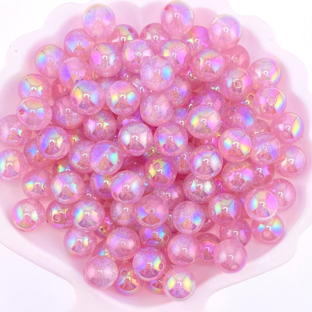 Full sky Star UV electroplated resin round beads, loose beads, DIY jewelry, bracelet, mobile phone chain, keychain accessory beads pic 3