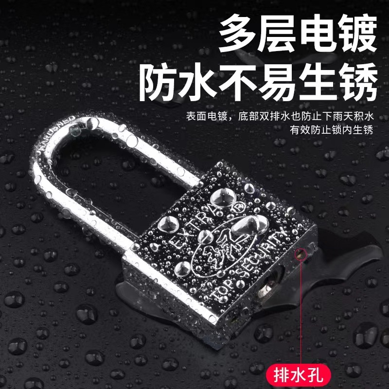 Factory direct sales of 30mm square long and short beam small padlock, imitation stainless steel blade lock, single opening and hanging lock pic 5