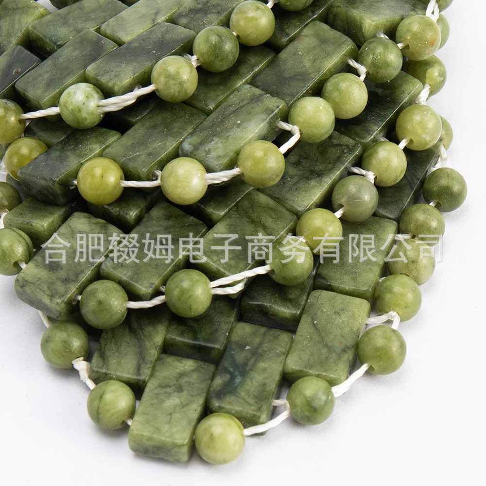 绿凤玉月亮形眼贴手工编织冰敷眼罩冷热敷SPA按摩经络玉石眼部详情9