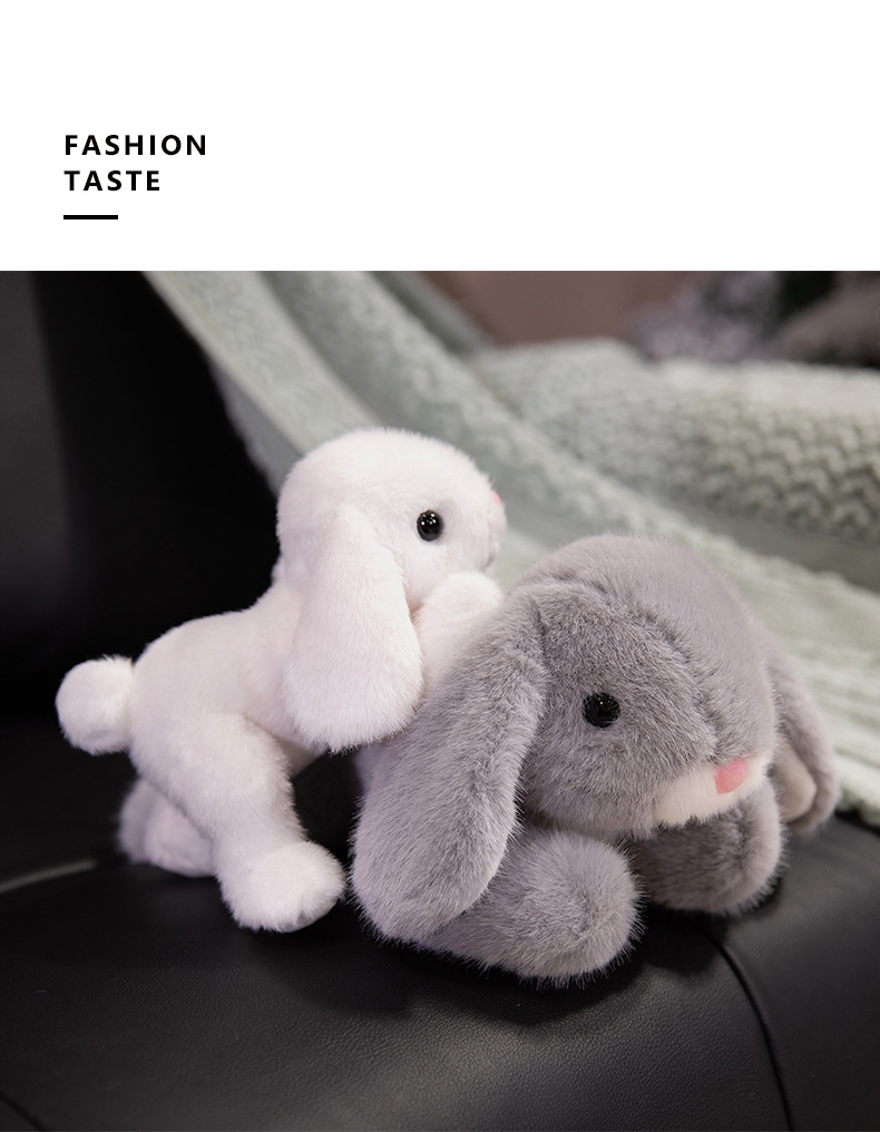 Super cute simulation ear-hanging Xiangxiang Rabbit plush toy, birthday gift for girls, office healing palm treasure, cross-border wholesale pic 12