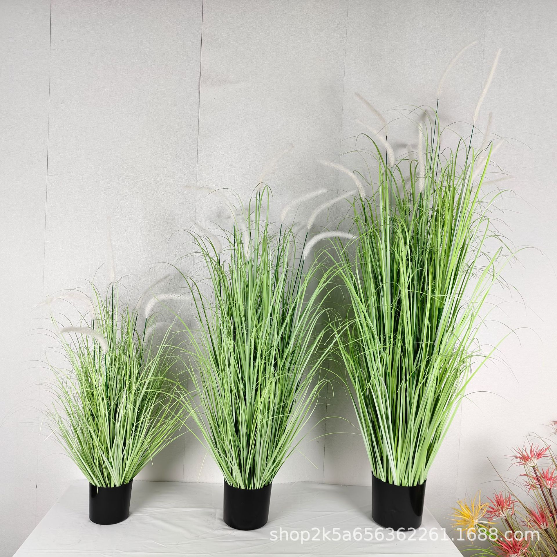 仿真狗尾巴草绿植盆栽批发酒店景观装饰办公室仿真园艺草皮摆件详情11