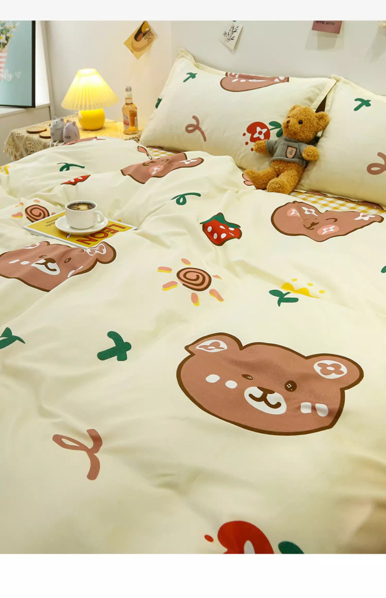 Washed cotton bed sheet four-piece set 2024 new winter quilt cover Bed three-piece set non-all-cotton pure cotton all-season compatible pic 4