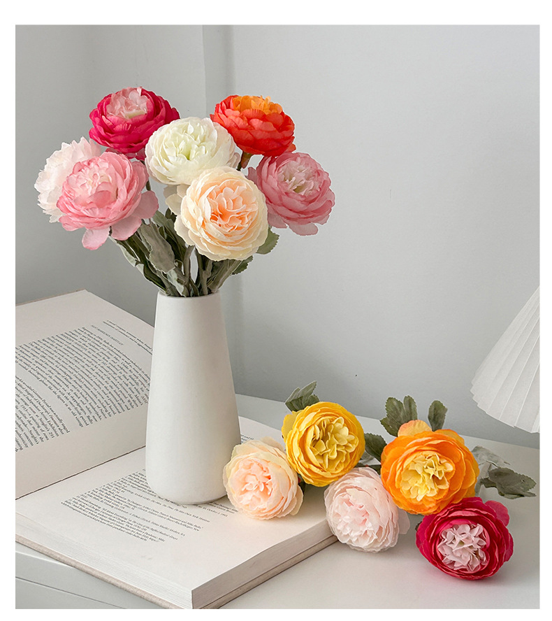 露莲仿真花假花摆设花束客厅餐桌装饰品花艺摆件洋牡丹花高档插花详情10