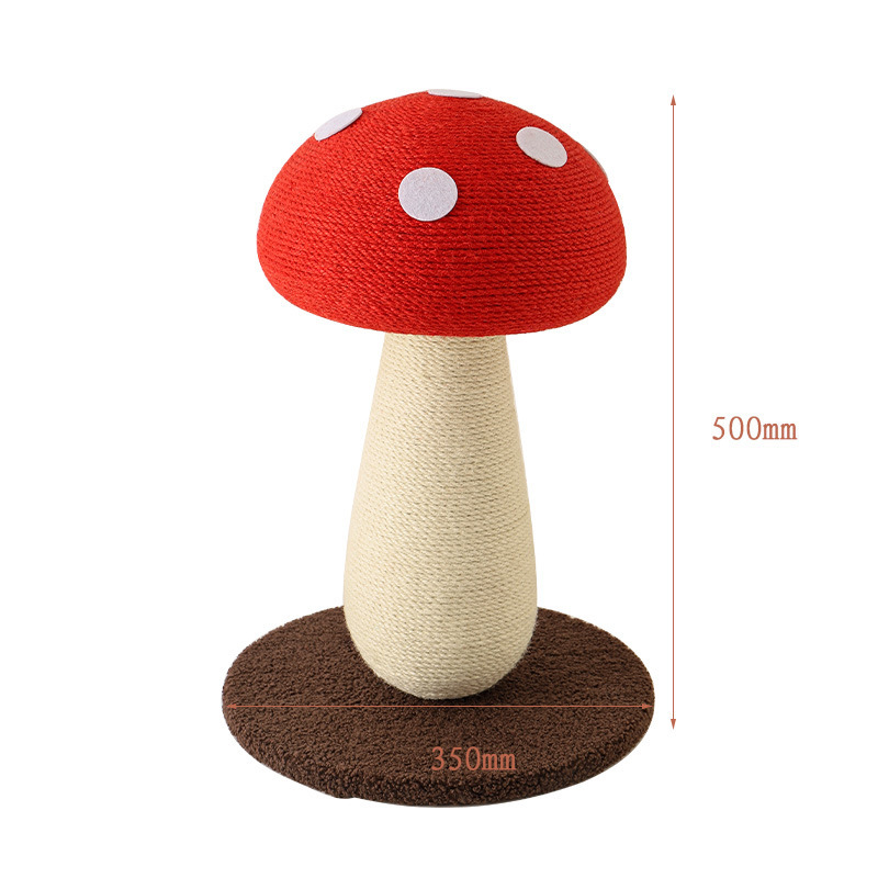 Red Mushroom cat climbing frame grab post, one piece of sisal claw cat climbing post, standing cat grab board, cat tree cat toy pic 3