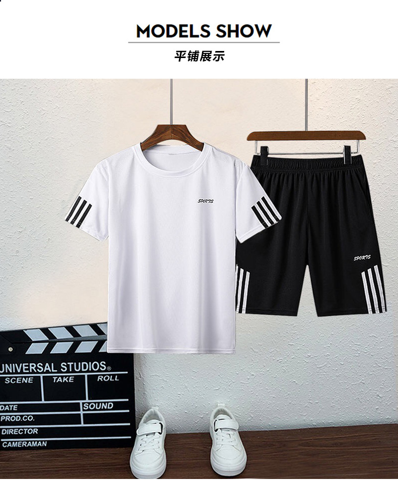Summer quick-drying clothes for children and boys in foreign trade, short sleeves and shorts, new sporty and casual T-shirts, one-piece consignment pic 5