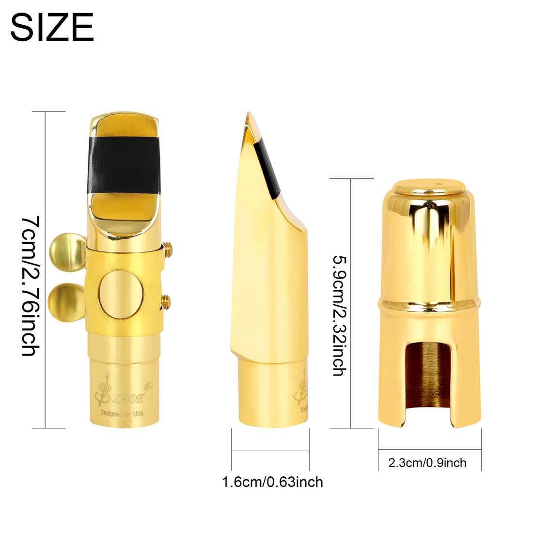 萨克斯金属笛头降e调中音降b调次中音高音萨克斯黄铜笛头吹嘴初学详情3