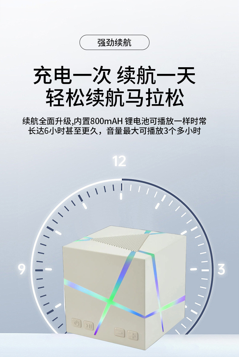Cube Magic Cube Wireless Bluetooth Speaker, creative colorful light, Subwoofer, Mini wireless card insert, small audio gift pic 10