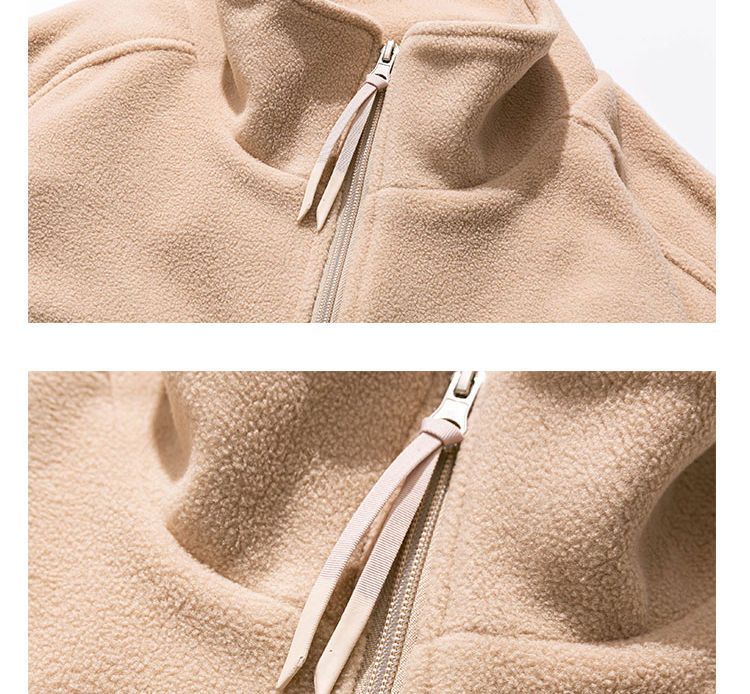 日系羊羔毛外套抓绒卫衣男款秋冬情侣立领摇粒绒学生外穿休闲夹克详情25