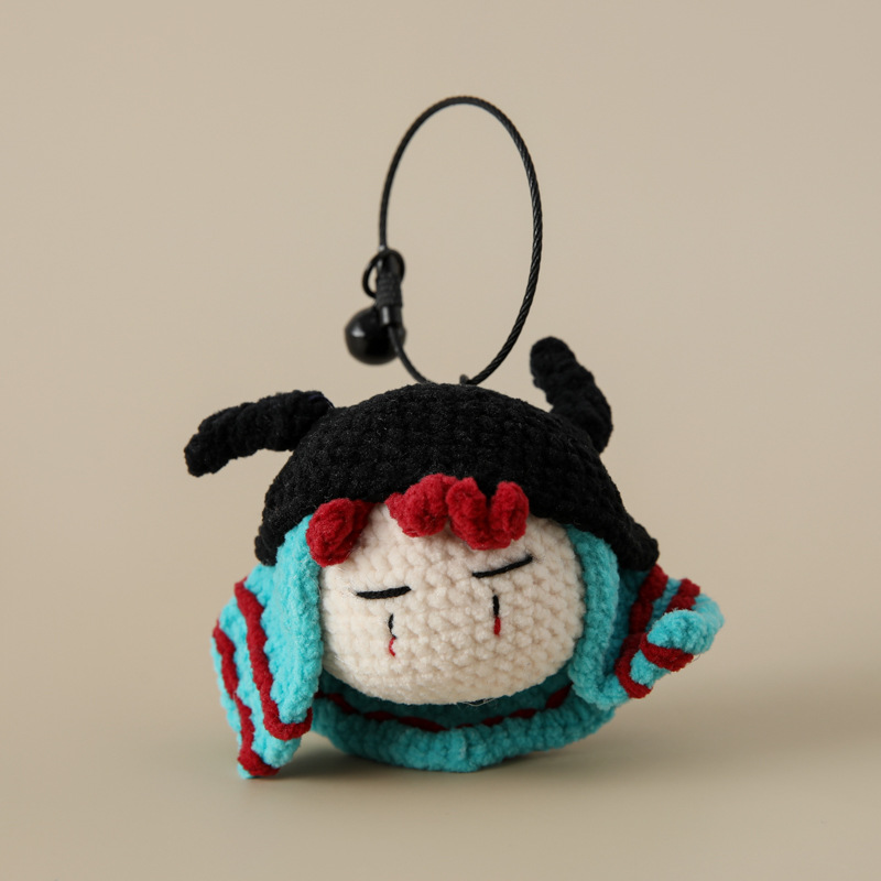 日韩网红达人成品手工钩织GD系列款应援棒编织盆栽雏菊人偶头挂件详情5