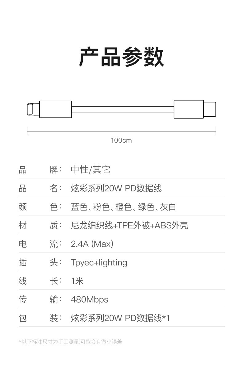 编织马卡龙PD20W数据线适用于苹果16/15/14/13双C充电线原厂批发详情13