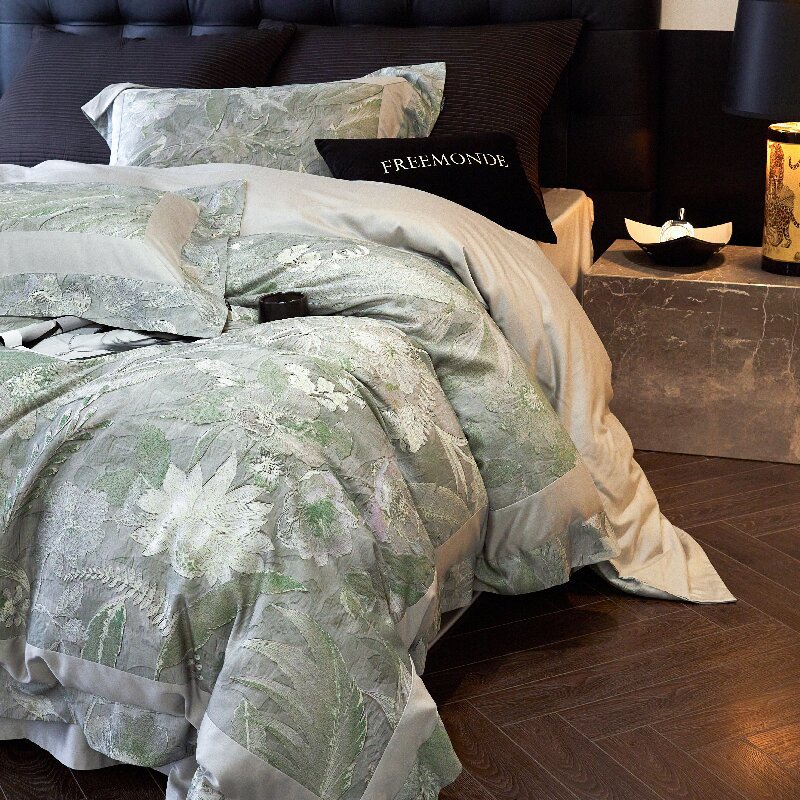 FREEMONDE Tencel cotton brushed four-piece set American printed thick warm quilt cover for autumn and winter, skin-friendly bedding pic 18