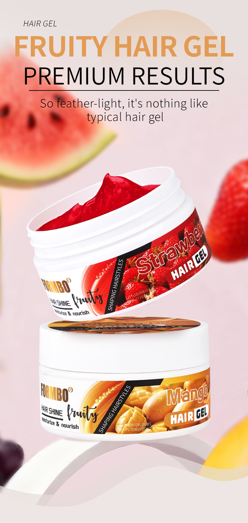 【 Cross-border Exclusive 】FORMBO Fruit Gel Hair Styling, Curling, and Frizzy Mousse Gel Wholesale pic 7