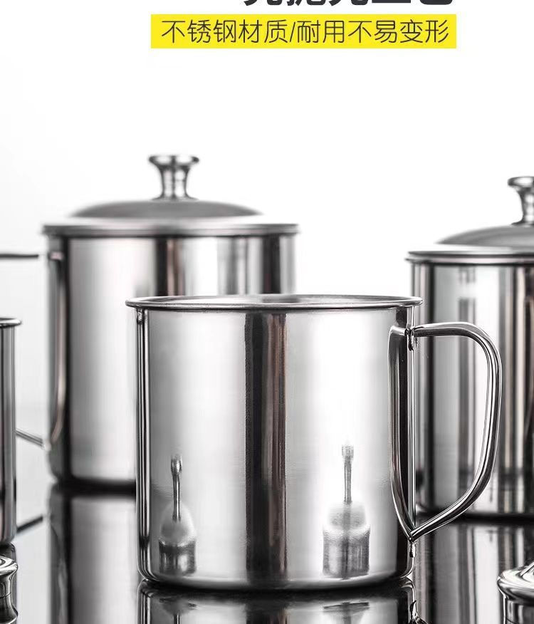 【多种规格】加厚不锈钢口杯带盖儿童学生喝水杯马克杯棋牌室茶缸详情6