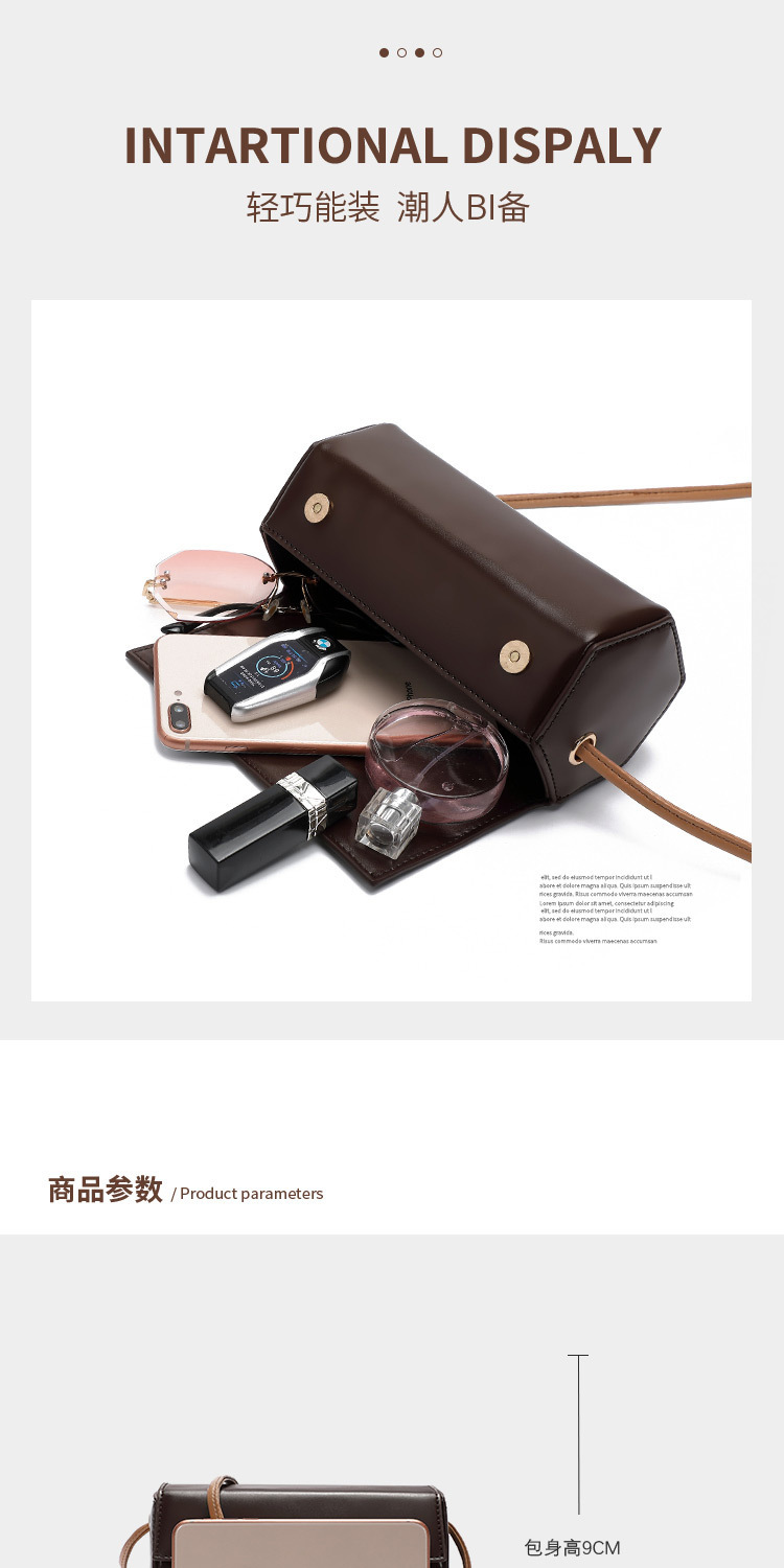 The 2024 new simple and fashionable small bag, a versatile single-shoulder crossbody bag for women, is a trendy and niche cylindrical bag pic 13