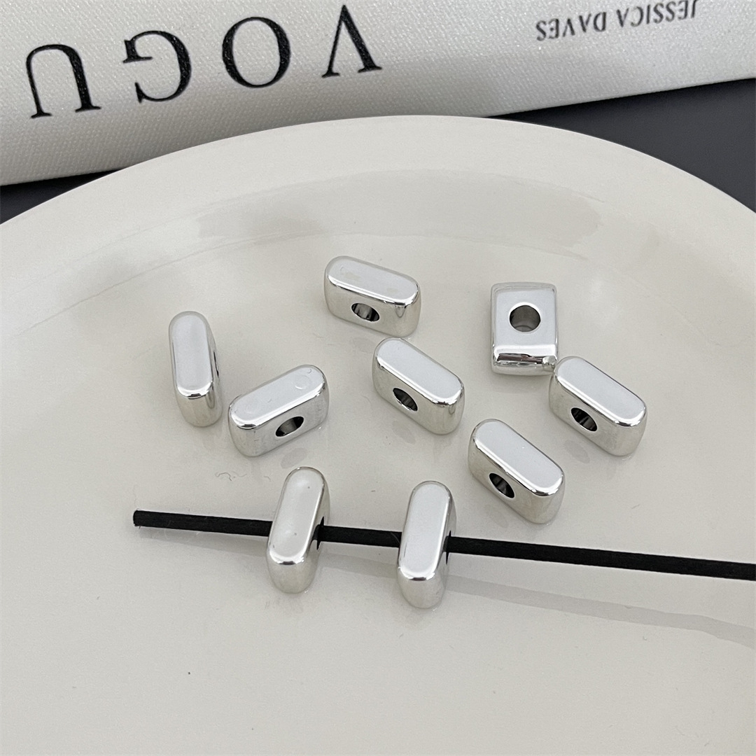 diy acrylic silver large-hole letter beads jewelry accessory package, hanging mobile phone chain accessory, stringing beads, scattering beads pic 14