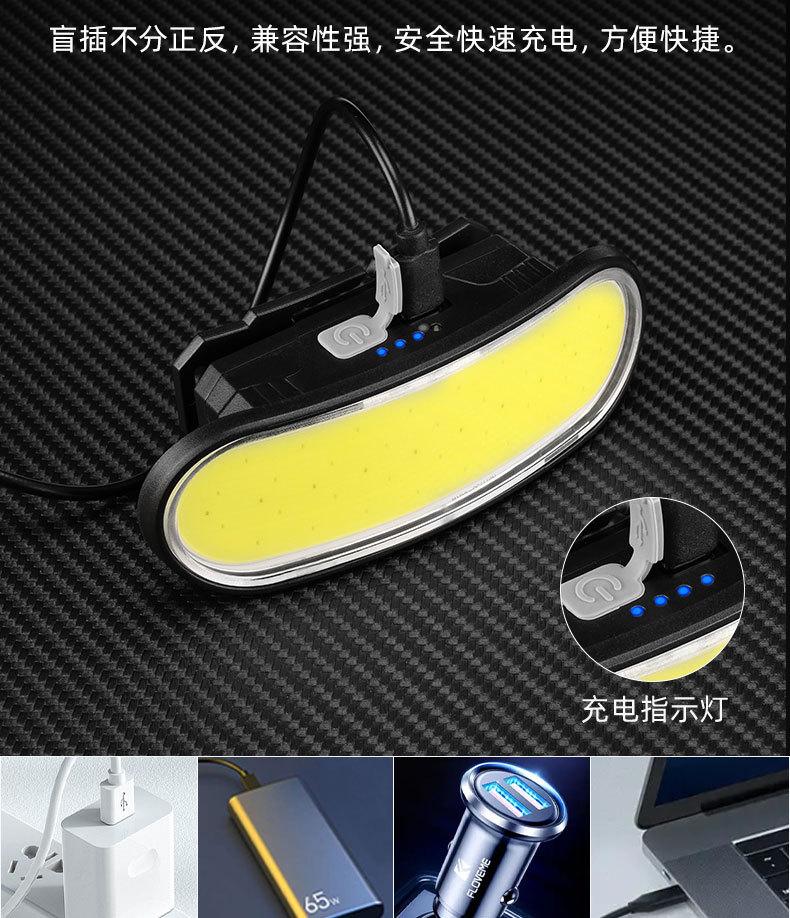Headlamp, high-intensity charging, head-mounted flashlight, led outdoor household dual-source night fishing lighting lamp, cross-border pic 14