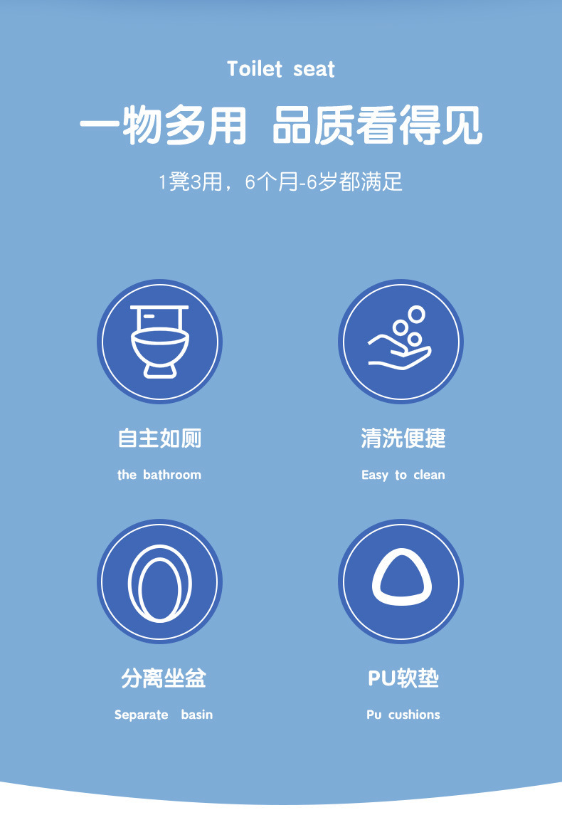 多功能三合一儿童马桶家用宝宝坐便器马桶圈垫脚凳训练儿童坐便盆详情2