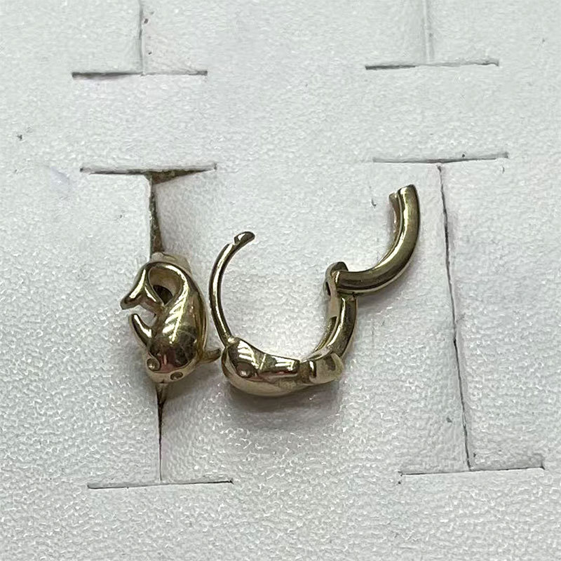 Cross-border bestsellers, Instagram-style earrings, versatile, simple and fashionable, golden earrings, round gold-plated earrings pic 1
