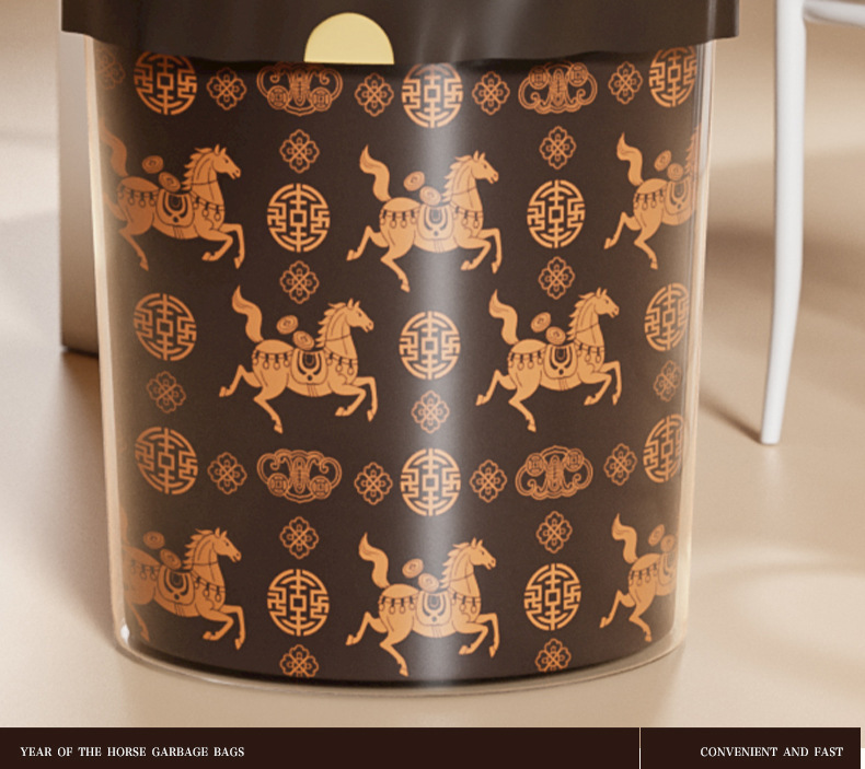 Tear-free drawstring garbage bags, thickened household, not easy to break, disposable plastic garbage bags for student dormitories in the Year of the Horse pic 7