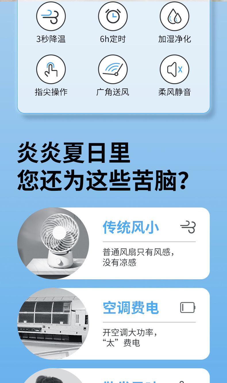 空调扇塔式遥控风扇落地式电风扇制冷风扇水冷式家用卧室超静音详情9