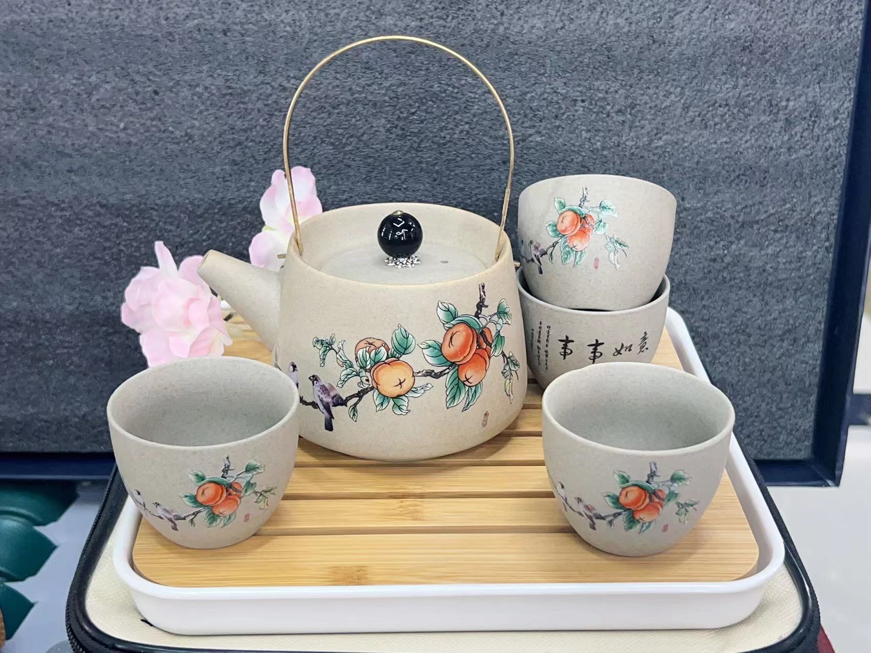 陶瓷茶具套装茶壶茶杯粗陶15件套家用功夫茶具商务礼品茶具礼盒装详情29