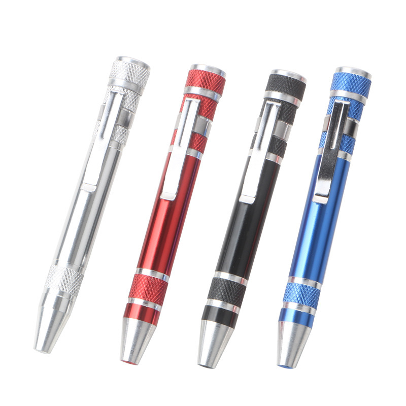 Aluminum alloy tool pen, multi-functional eight-in-one screwdriver, DIY small household appliance repair tool direct sales pic 1