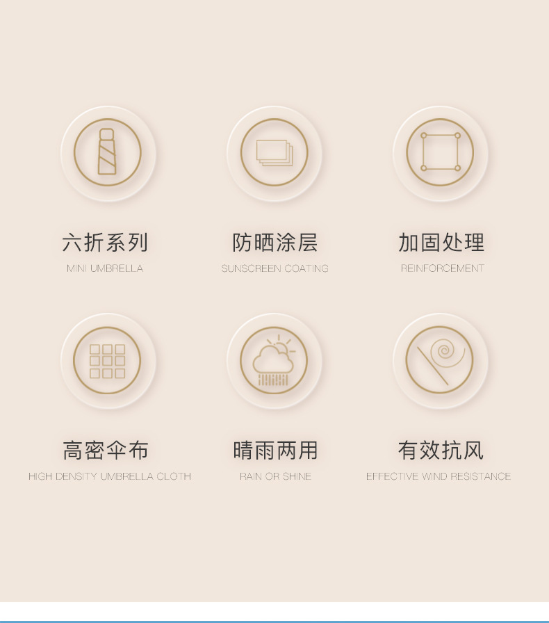 扁五折伞小巧便携卡包伞遮阳防晒防紫外线太阳伞胶囊口袋晴雨伞详情2