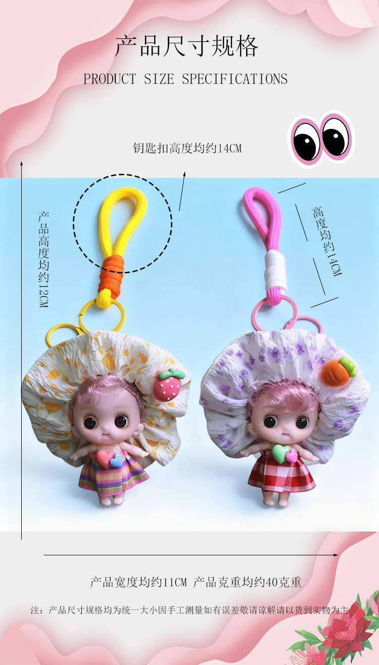 可爱大眼萌妹包包挂件miu系芭比娃娃包包钥匙扣少女diy挂饰ins风详情1