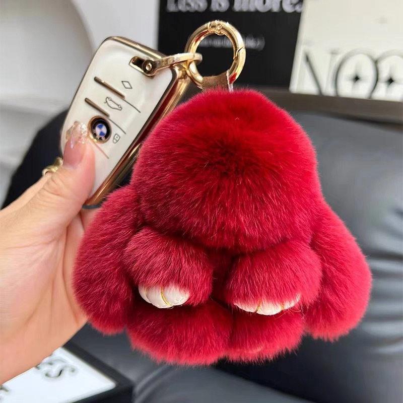 正版可爱獭兔毛公仔小兔子汽车钥匙扣挂件毛绒批货玩偶装死挂饰兔详情25