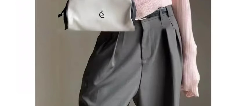 A light purple semi-high neck slim-fit innerwear with a knitted sweater for women in the spring of 2026 is a stylish and unique thin base layer pic 4