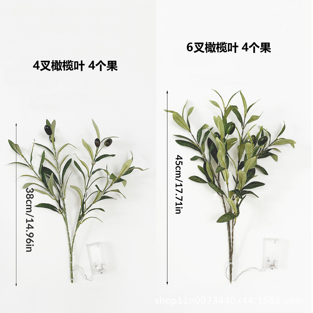 ins风热卖仿真橄榄叶   酒店婚庆家居装饰仿真植物叶子绿色橄榄叶详情4