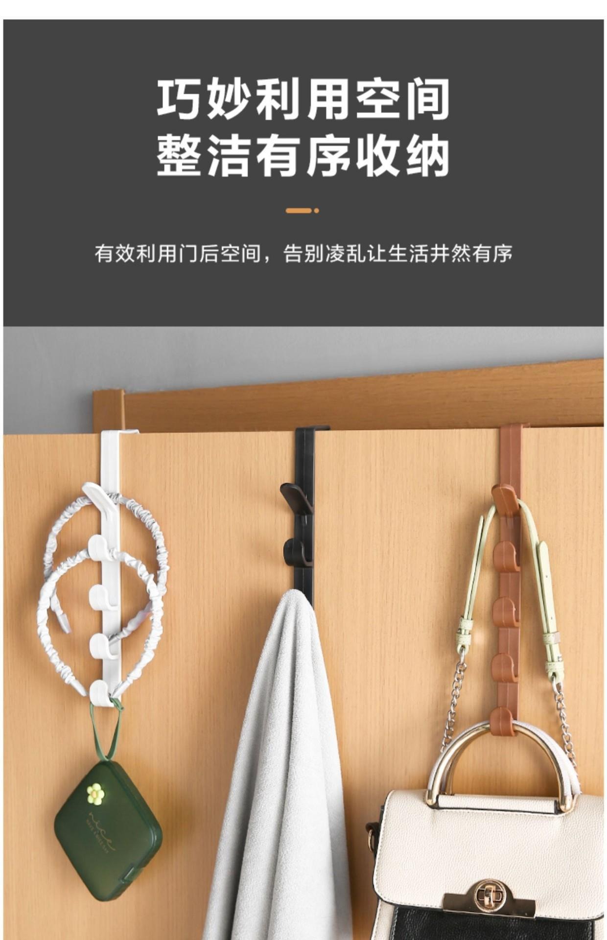 Wholesale of lock-behind hooks without drilling holes for wardrobes, hats, clothes and bags, dormitory wall-mounted storage racks pic 3