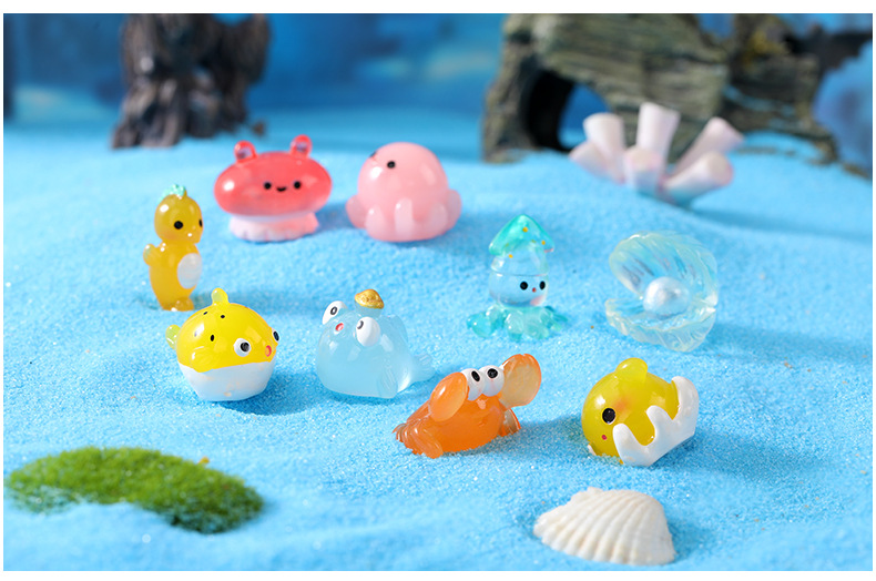 Micro-landscape ornaments, cute Marine animals: squid, killer whale, jellyfish, hermit crab, Marine animal resin accessories pic 42