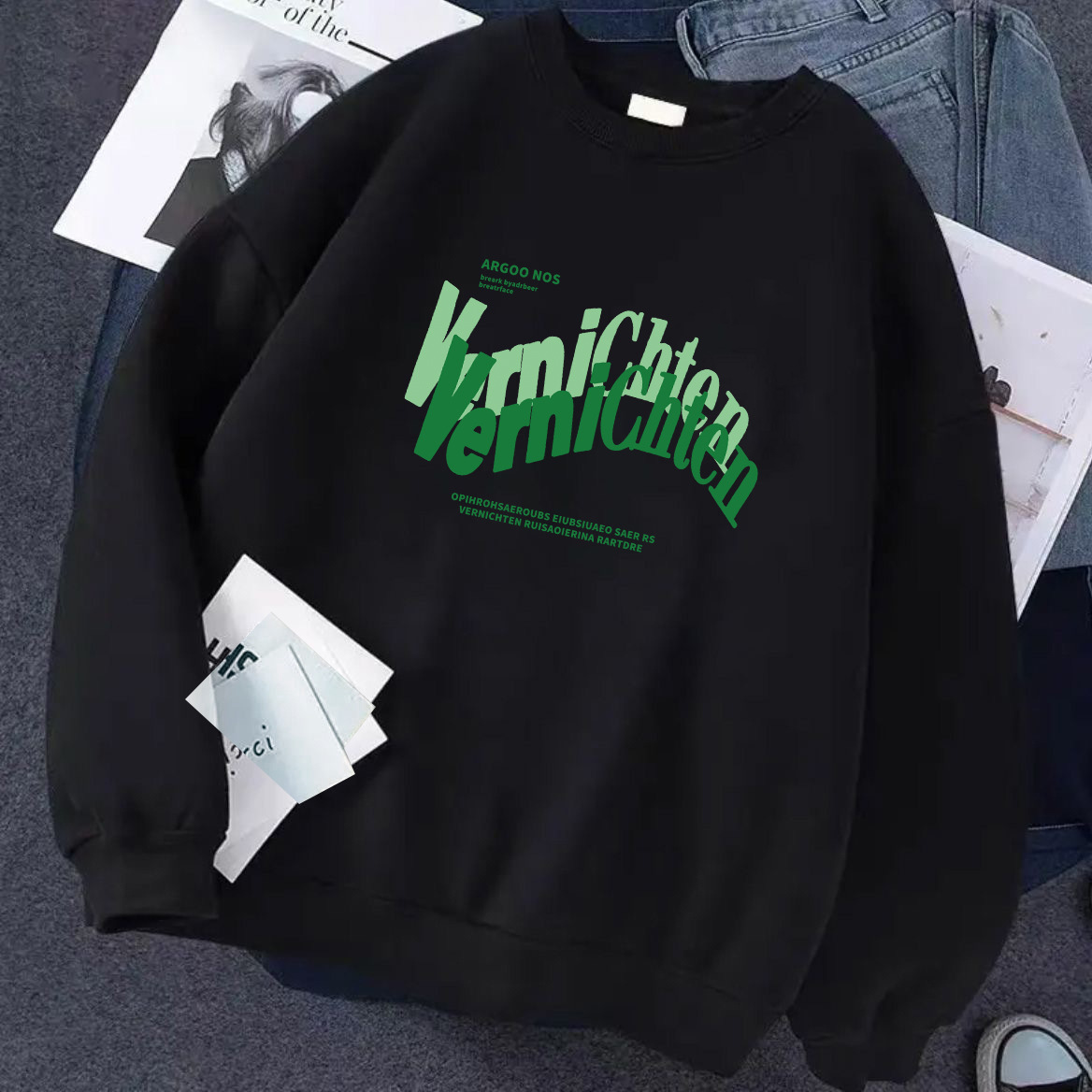 American autumn new round-neck hoodies for men and women, retro and trendy couple outfits, slimming and versatile casual jackets for women pic 13