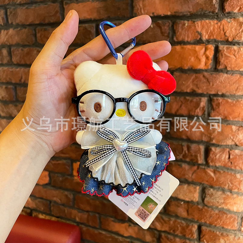 Official cute secondary creation hellokitty small pendant plush toy kt cat keychain pendant bag pendant pic 4