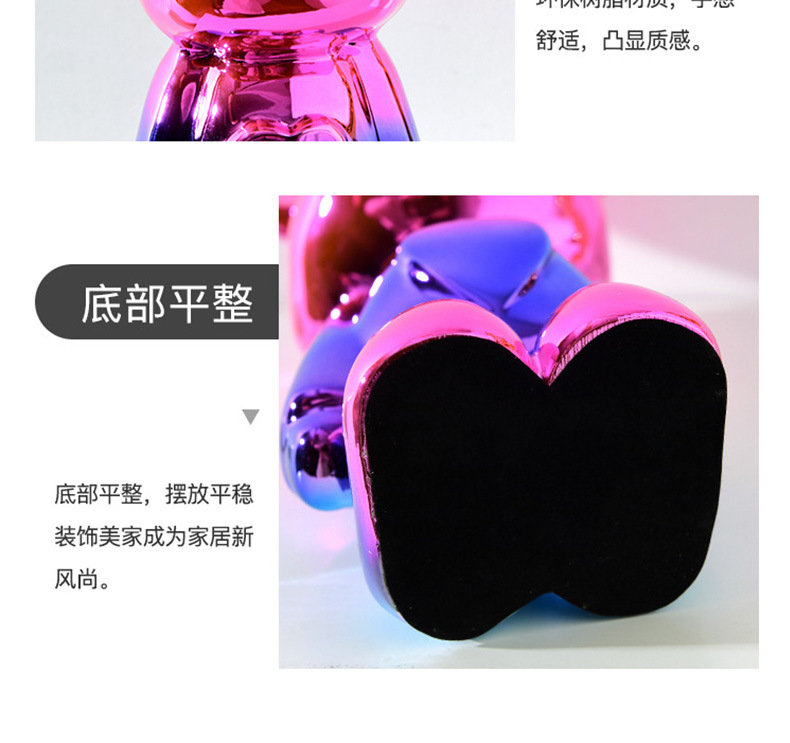 现代桌面电视柜暴力熊爱心熊树脂电镀公仔创意摆件装饰品摆设详情11