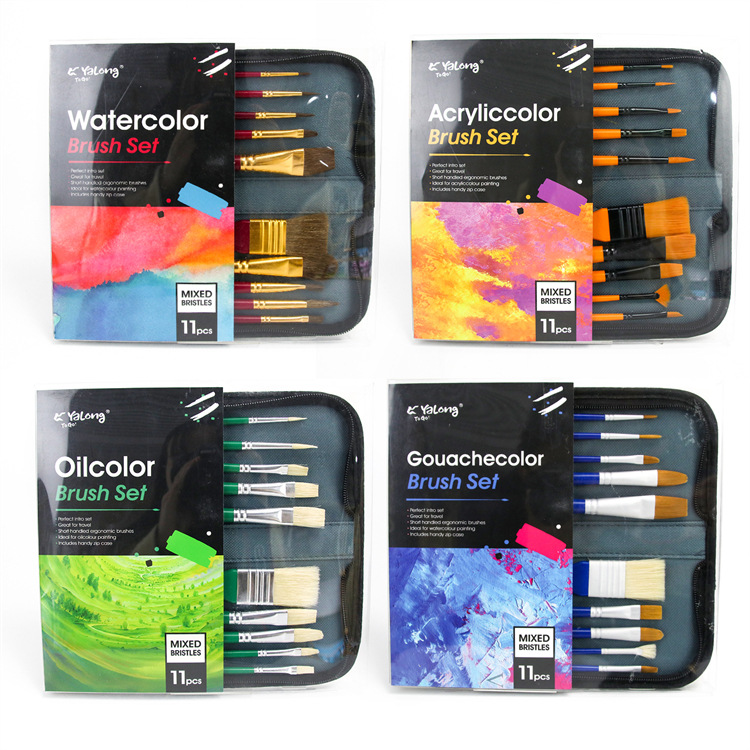 Yalong Classic Professional Painting 11-piece Set of Acrylic oil painting and watercolor Brush Kit pic 6