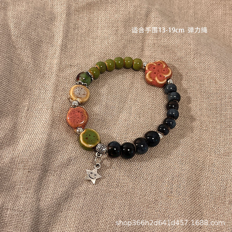 手作款 新中式民族风陶瓷手链女国风手饰串珠手串2023年夏季新款详情9