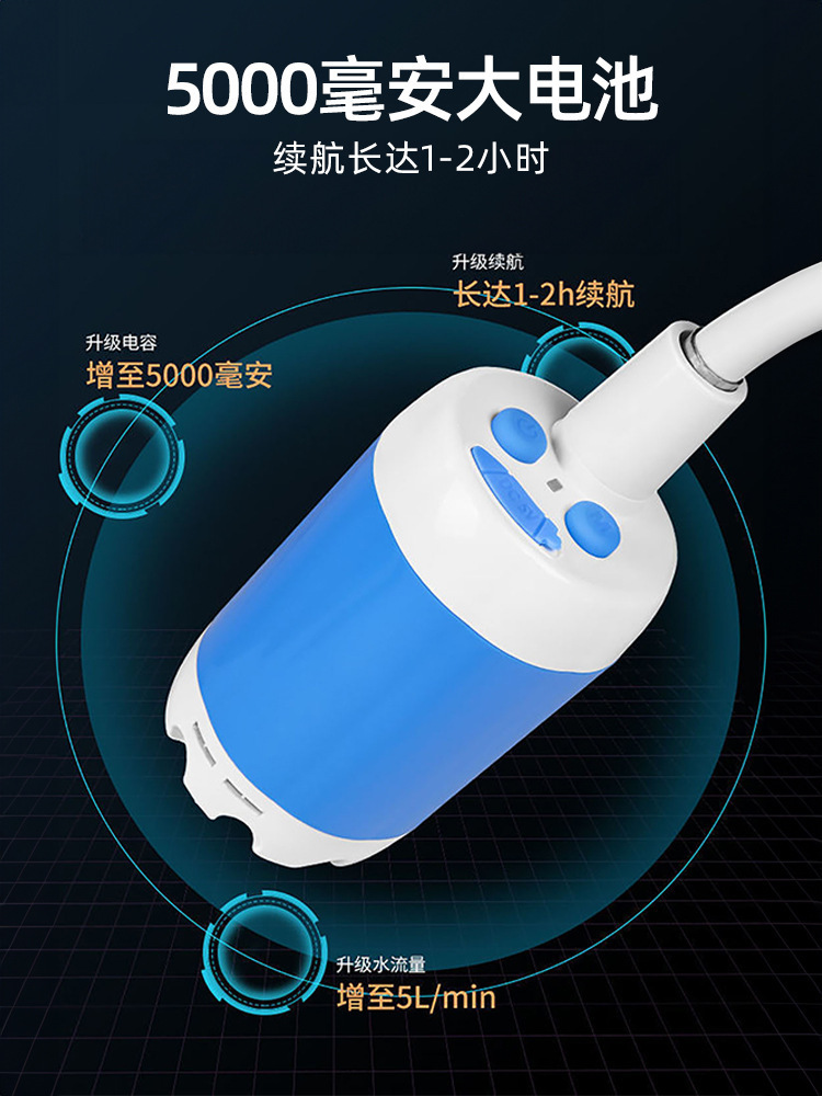 Wholesale outdoor bathing gadgets: Convenient for construction sites, dormitories, camping, simple showers, mobile bathing devices, rechargeable water pumps pic 6
