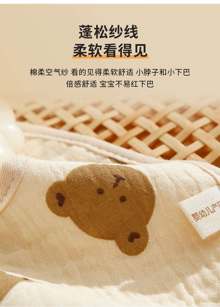口水巾婴儿a类纯棉防水围嘴U型吸水不湿衣宝宝吃饭围兜厂家批发详情2