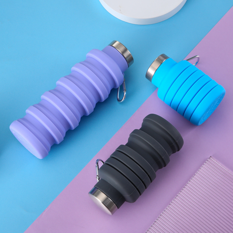 厂家直销铂金硅胶运动户外水壶大容量便携伸缩水瓶硅胶折叠水杯详情8