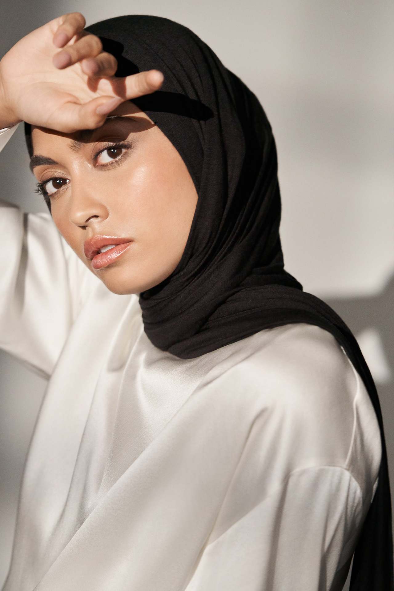 High-quality solid color modal rolled-up mercerized cotton scarves, shawls and headscarves for cross-border Middle East Jerseyscarf pic 12