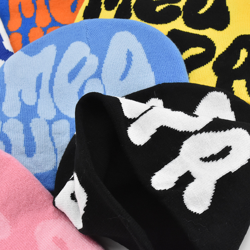 Amazon cross-border bestsellers: knitted hats for men and women, jacquard hats, popular hats from Europe and America, hip-hop hats, letter hats, AliExpress from Europe and America pic 3
