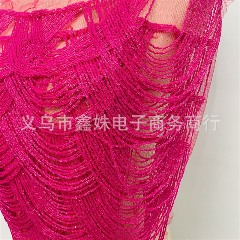 New tassel clothing, wedding dresses and evening gowns, handcrafted tassel applique garments pic 26