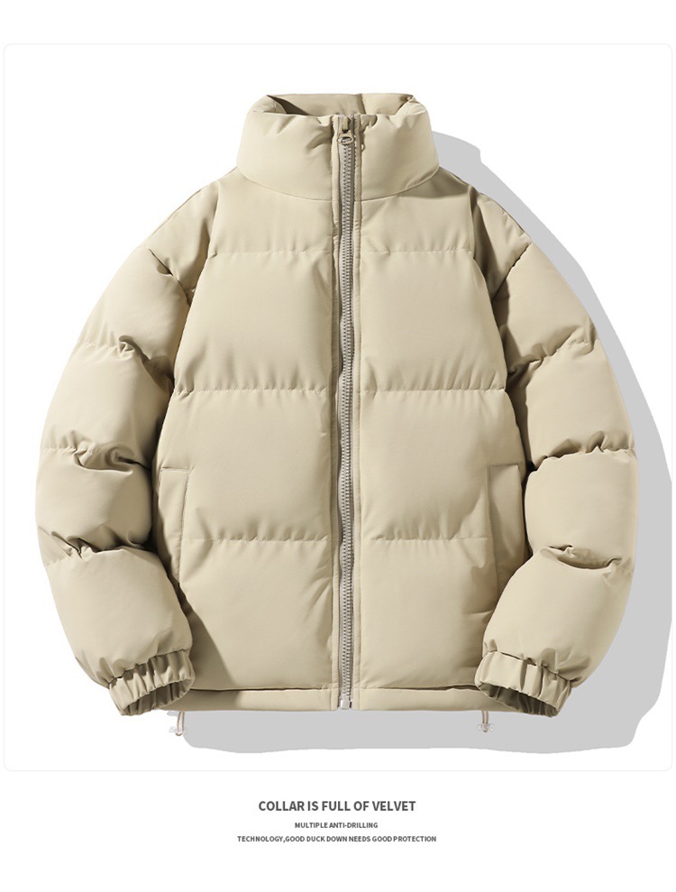 情侣羽绒棉衣外套男装青年加厚保暖棉服立领宽松面包服御寒棉袄子详情13