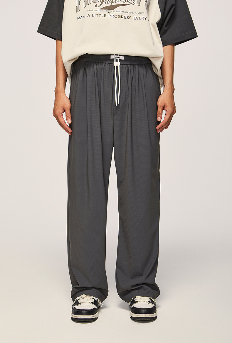 捷展男装|街头格纹速干空调裤2025春夏新品高弹凉感阔腿裤冰丝裤详情27