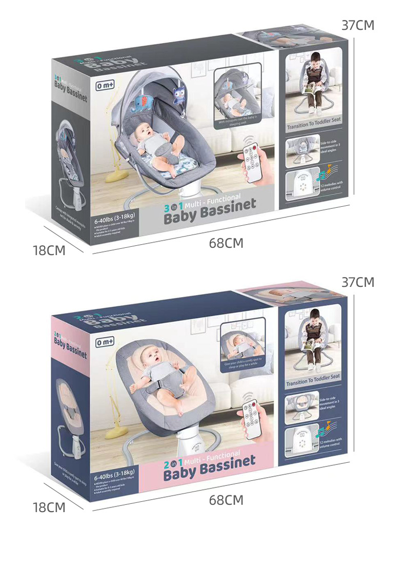 Baby toy, multi-functional rocking bed with Bluetooth, electric rocking chair for babies, light music to lull them to sleep, and baby cradle bed pic 7